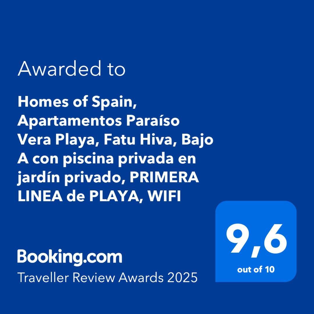 Homes Of Spain, Apartamentos Paraiso Vera Playa, Fatu Hiva, Bajo A Con Piscina Privada En Jardin Privado, Primera Linea De Playa, Wifi מראה חיצוני תמונה